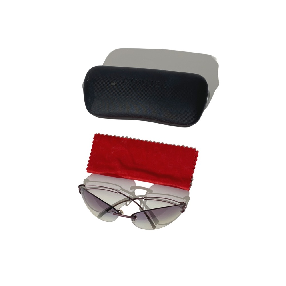 Chanel 4049B Purple Gradient Rhinestone Rimless Sunglasses - Picture 3 of 9